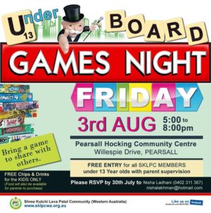 SKLPC WA – Under 13 Board Games Night ~ Members Only thumbnail